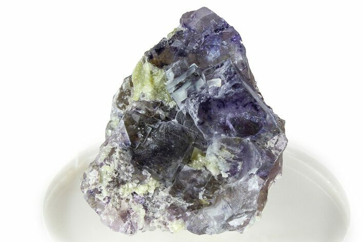 Purple Cubic Fluorite Crystals on Muscovite - Yaogangxian Mine #364563
